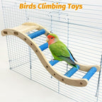 Nature Wooden Bird Ladder Pet Parrots Climb Bridge Exercise Stands - Image 3