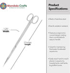 Mandala Crafts 12 Inches Silver Stainless Steel Straight Aquarium Scissors - Image 3