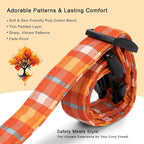 Fall Dog Collar Cute Orange Plaid Puppy Collar - Image 4