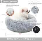 Calming Donut Dogs Beds for Small Dogs Washable, 19inch Fluffy Round Puppy Bed - Image 4