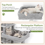 Globlazer Extra Large Platform Cat Tree, 65in Sturdy Cat Tree - Image 2