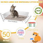 Zubebe 50 Pack Disposable Cat Litter Box - Image 2