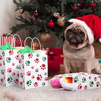 Blulu 20 Pcs Christmas Red Green Puppy Dog Paw Gift Bags - Image 5