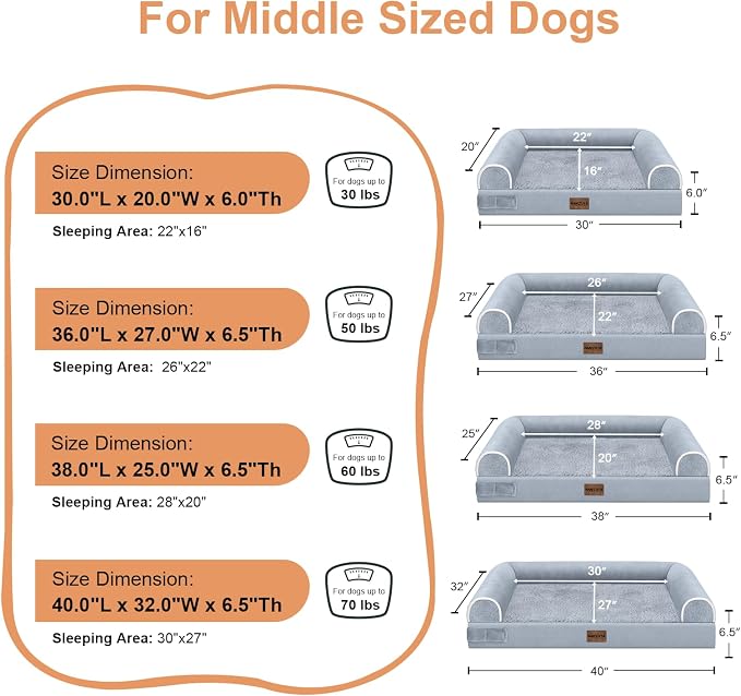 Large Dog Bed Orthopedic Washable: Beds Bolster XL Bed Big XLarge Dogs Memory - Image 6