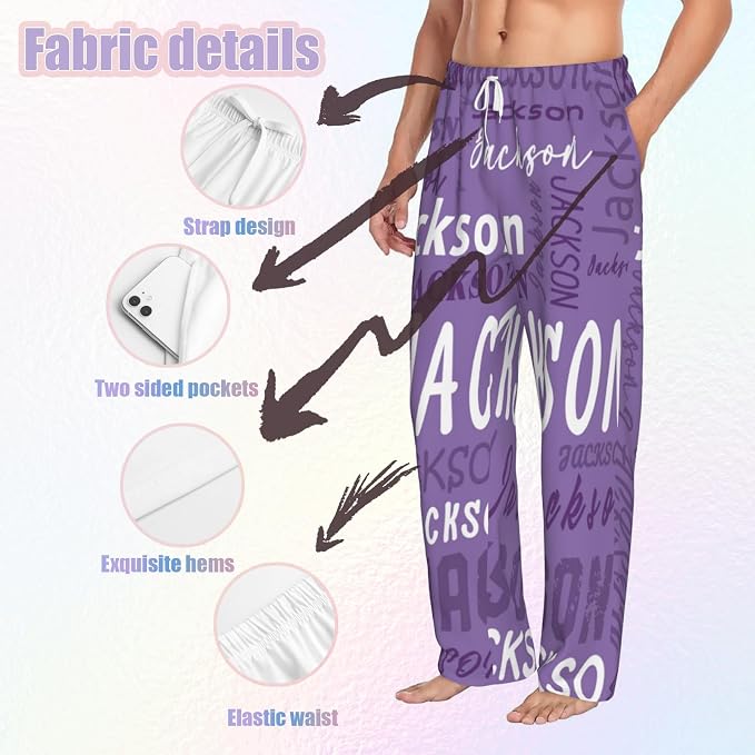 Custom Pajamas Pants Plaid Personalized Funny PJ Pant Design - Image 5