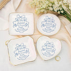 Personalized Ring Dish Engagement Gift, Whimsical Doodle Engaged Ring Holder - Image 6