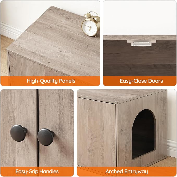 HOOBRO Cat Litter Box Enclosure, Hidden Litter Box Furniture - Image 8