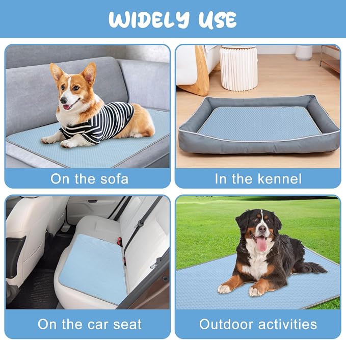 Summer Dog Cooling Mat Washable Ice Silk Self Cool Pad - Image 4
