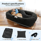 Human Dog Bed, Washable Faux Fur Pet Bed - Image 5