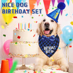 Weewooday Dog Birthday Party Supplies Birthday Boy Girl Cake Bandana Triangle - Image 2