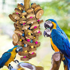Extra Large Bird Parrot Toys- 19.7 inch Multicolored Natural Wooden Block - Image 11
