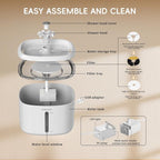 Cat Water Fountain, 2.5L/84oz Pet Cat Fountain – Ultra Quiet Upgraded Automatic - Image 7