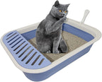Senior Cat Litter Boxes, Collapsible Open Low Entry Cat Litter Pan by chuyouan