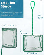 Pawfly Aquarium Fish Net with Braided Metal Handle Square Net with Soft Fine - Image 2