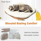 PETSITE 69 Inches Tall Cat Tree, Modern Wooden Cat Tower - Image 6
