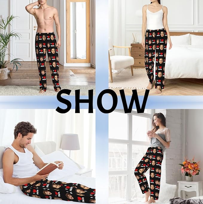 Custom Pajama Pants with Face customized PJ Pants Christmas Valentine gifts - Image 2