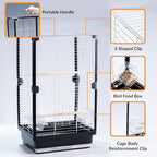 25 inch Bird Cage, Portable Travel Parrot Cage, Double-Layer Parakeet Cage - Image 3