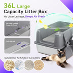 2 Pack Stainless Steel Litter Box, XL Enclosed Cat Litter Boxes, Metal Litter - Image 7