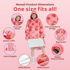 Mewaii Wearable Blanket Hoodie for Adults, Warm Sherpa & Soft Flannel Long - Image 5