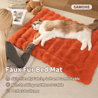 Self-Warming Cat Bed, Plush Faux Fur Pet Bed Mat - Image 2