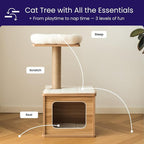 Catry 29.7" Tall 3 Level Laminated Wood Cat Tree - Image 4