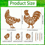 Chicken Metal Garden Stakes Yard Decor, Metal Yard Stakes Gifts - Image 2