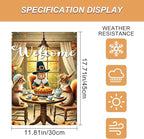 Welcome Garden Flag Autumn Garden Flag Adorable Squirrels Tea Party Decorative - Image 3
