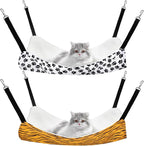 2 Pack Cat Hammock for Cage, Catio Accessories Reversible Soft Cats Bed by Jetec