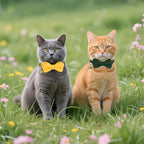 Cat Collar Breakaway with Bells, Soft Cotton Green Cat Bowtie Collar - Image 9
