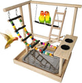 Hamiledyi Parrots Playground Bird Play Gym Wood Perch Stand Colours Climb by Hamiledyi
