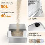 FURTIME XXXL Extra Large Stainless Steel Litter Box - Image 5