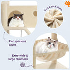 Allewie 81 Inches Tall Cat Tree/Multi-Level Large Climbing Tree House and Towers - Image 6
