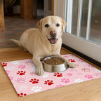 Puppy Paw Print Pet Feeding Mat 24x16 Inch Cute Pet Feeding Area Mat Pet Food - Image 4