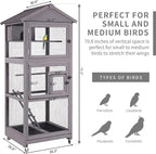 Aivituvin Outdoor Bird Cage Large Wooden Bird Aviary - Image 3