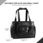 Dog Carrier Purse, Fashion Leather Pet Carrier Bag, Airline Approved Soft Sided - Image 3
