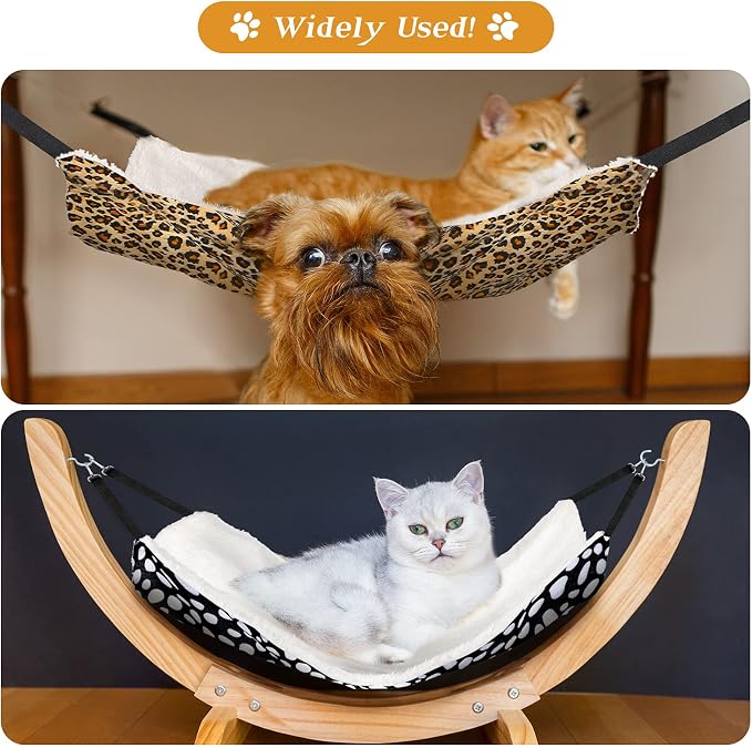 Jetec 2 Pieces Reversible Cat Hanging Hammock Soft Breathable Pet Cage Hammock - Image 4