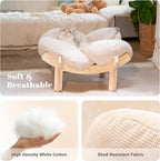 CHEERHOME PETS Elevated Cat Bed Wooden - Image 3