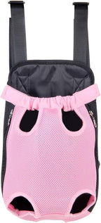 Dog Carrier Pink Legs Out Front Pet Carrier Backpack Comfortable Puppy Bag by YINGJEE