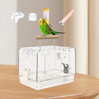 Hamster Cage Bird Travel Cage Portable Clear Accessories Acrylic Villa Bird - Image 5