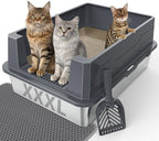FURTIME XXXL Extra Large Stainless Steel Litter Box by FURTIME
