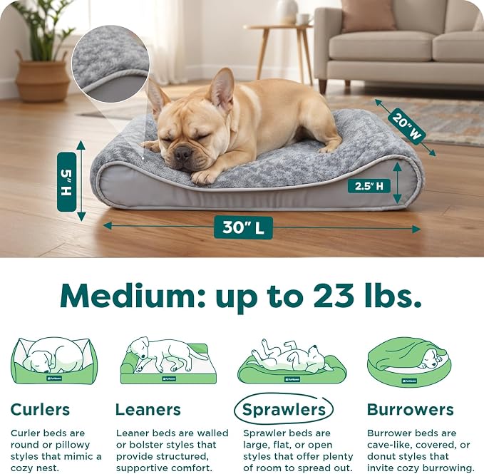 FurHaven Orthopedic Dog Bed for Medium Dogs, Luxe Lounger Contour Mattress - Image 3