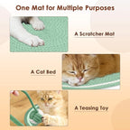 Natural Cotton Rope Cat Scratch Pad, 15.7'' Round Horizontal Floor Cat - Image 6