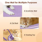 Cat Scratcher Mat, Natural Cotton Rope Cat Scratch Pad, 15.7'' Round Horizontal - Image 6