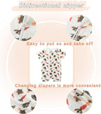 Unisex Summer Trendy 2-Pack Rompers Short Sleeve Zipped Bodysuit Infant Cotton - Image 5