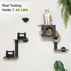 FUKUMARU Cat Wall Shelves, 5-Piece Stable Wooden Wall-Mounted Furniture Set - Image 3