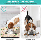 Christmas Dog Food & Water Mat, Paw Prints Santa Claus Snowman Xmas Pet Feeding - Image 5