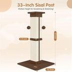 Cat Scratching Post 33 inch for Indoor Cats, High Cat Scratch Post Brown - Image 2