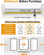 Cat Door for Window Weatherproof: Aluminum Frame Flap Pet Door Quick Fit Window - Image 4