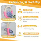 3-Ring Bird Wooden Swing Climbing Toy Chewable Cotton Rope Perch - Image 4