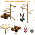 PINVNBY 3 PCS Wooden Small Bird Playground - Image 2